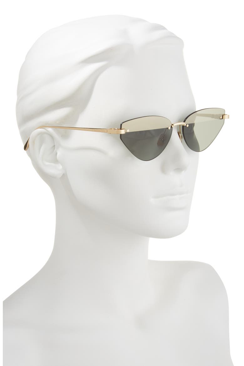 Cdior B5U Rimless Cat Eye Sunglasses, Alternate, color, SHINY GOLD DH / GREEN