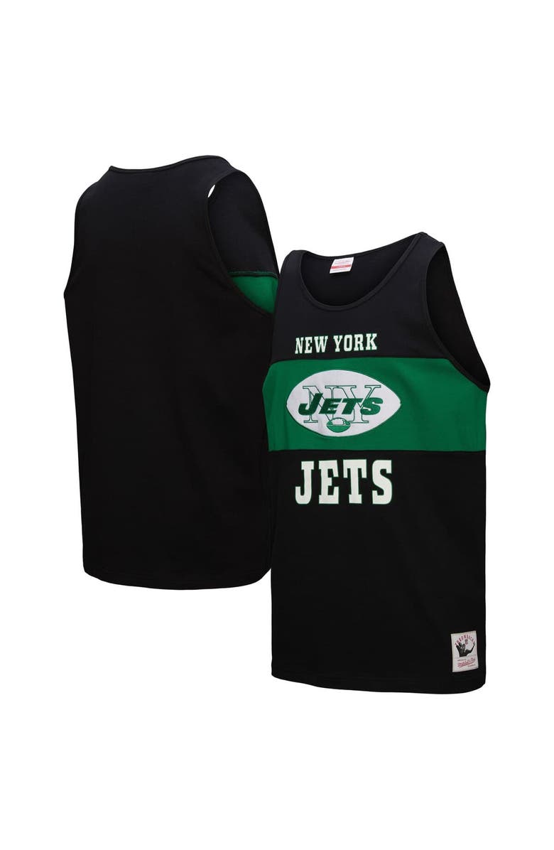 Mitchell & Ness Men's Mitchell & Ness Black New York Jets Retro Colorblock Tank Top, Main, color, Black