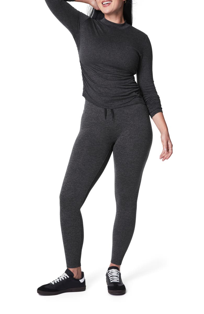 SPANX<sup>®</sup> Skysoft Mock Neck Top, Alternate, color, Very Black Dash Heather