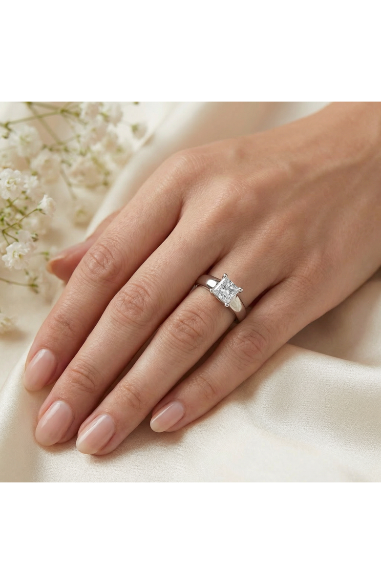 Bliss Diamond 1ct Princess Cut Lab Grown Diamond Solitaire Engagement Ring 14k Gold, Alternate, color, 14K White Gold