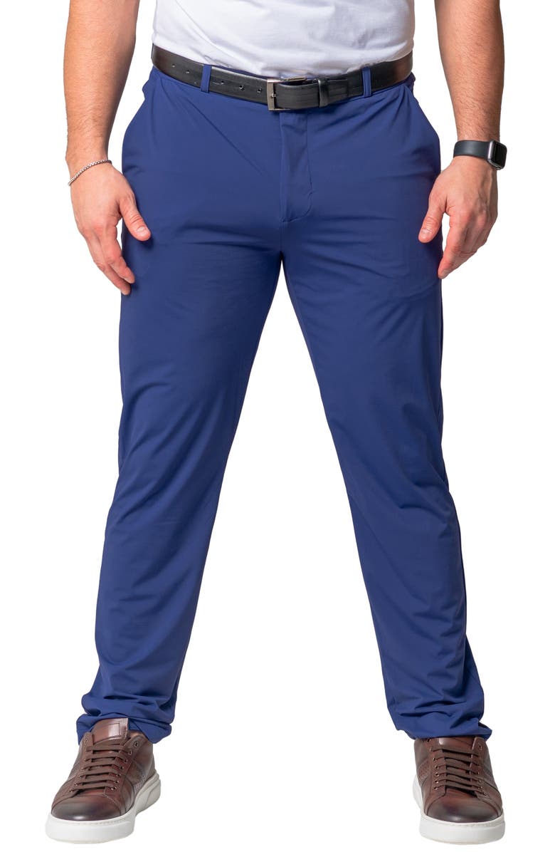 Maceoo Sun Navy Slim Fit Pants, Main, color, Blue