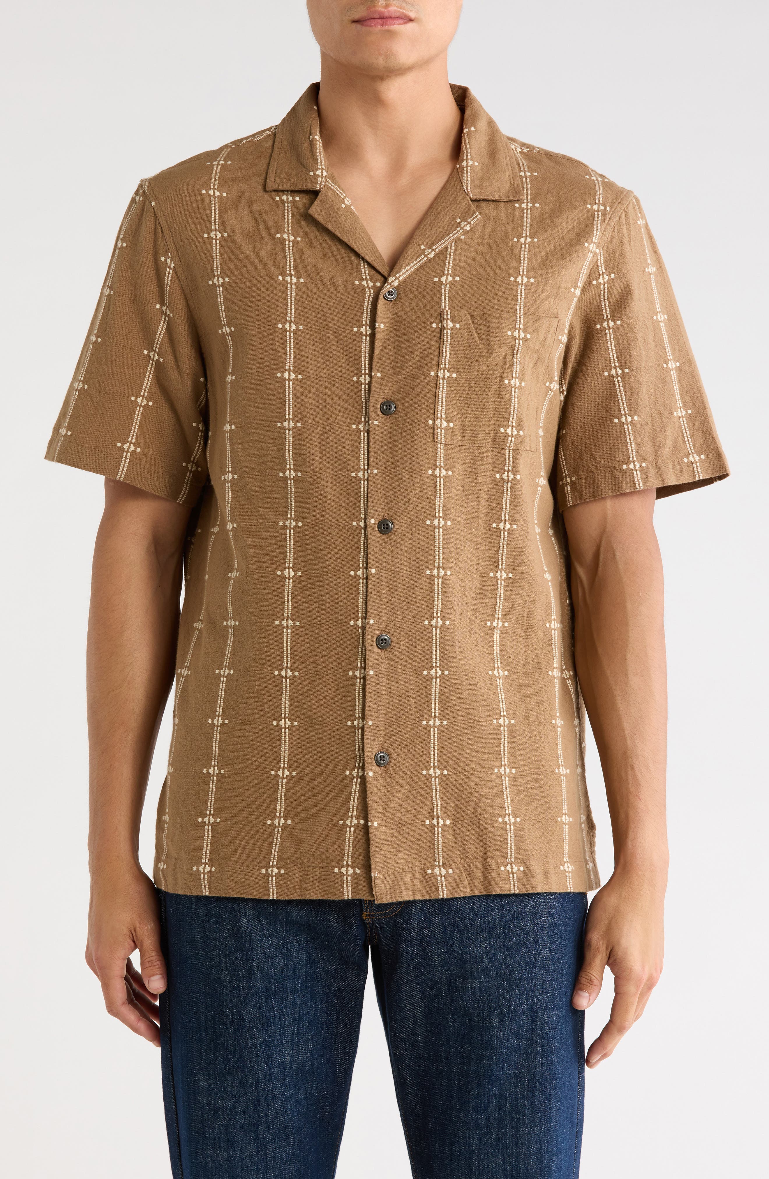 Embroidered Cotton Camp Shirt