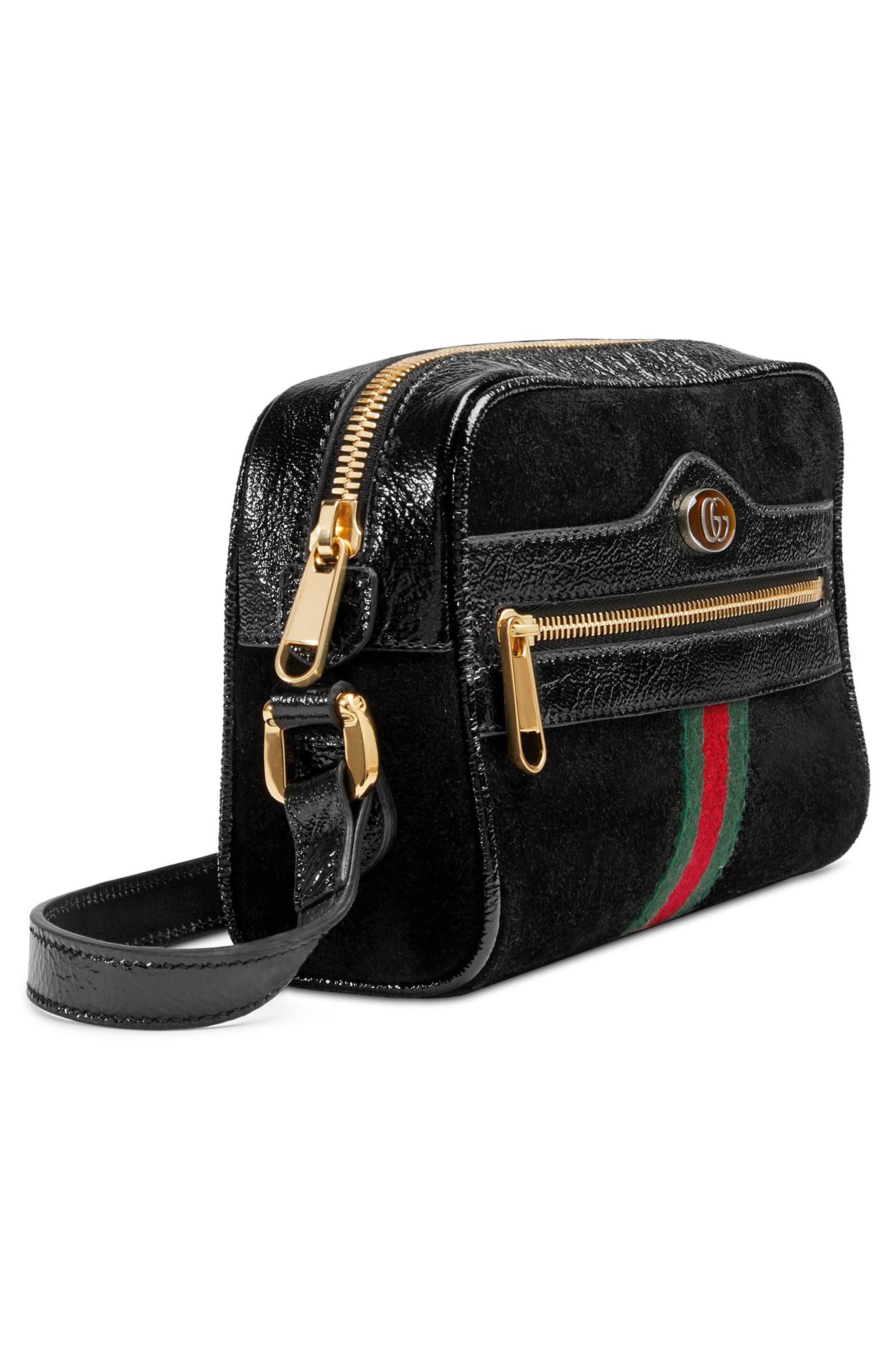 Gucci Ophidia Small Suede & Leather Crossbody Bag, Alternate, color, 