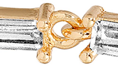 Ettika Baguette Cubic Zirconia Hoop Drop Earrings In Gold