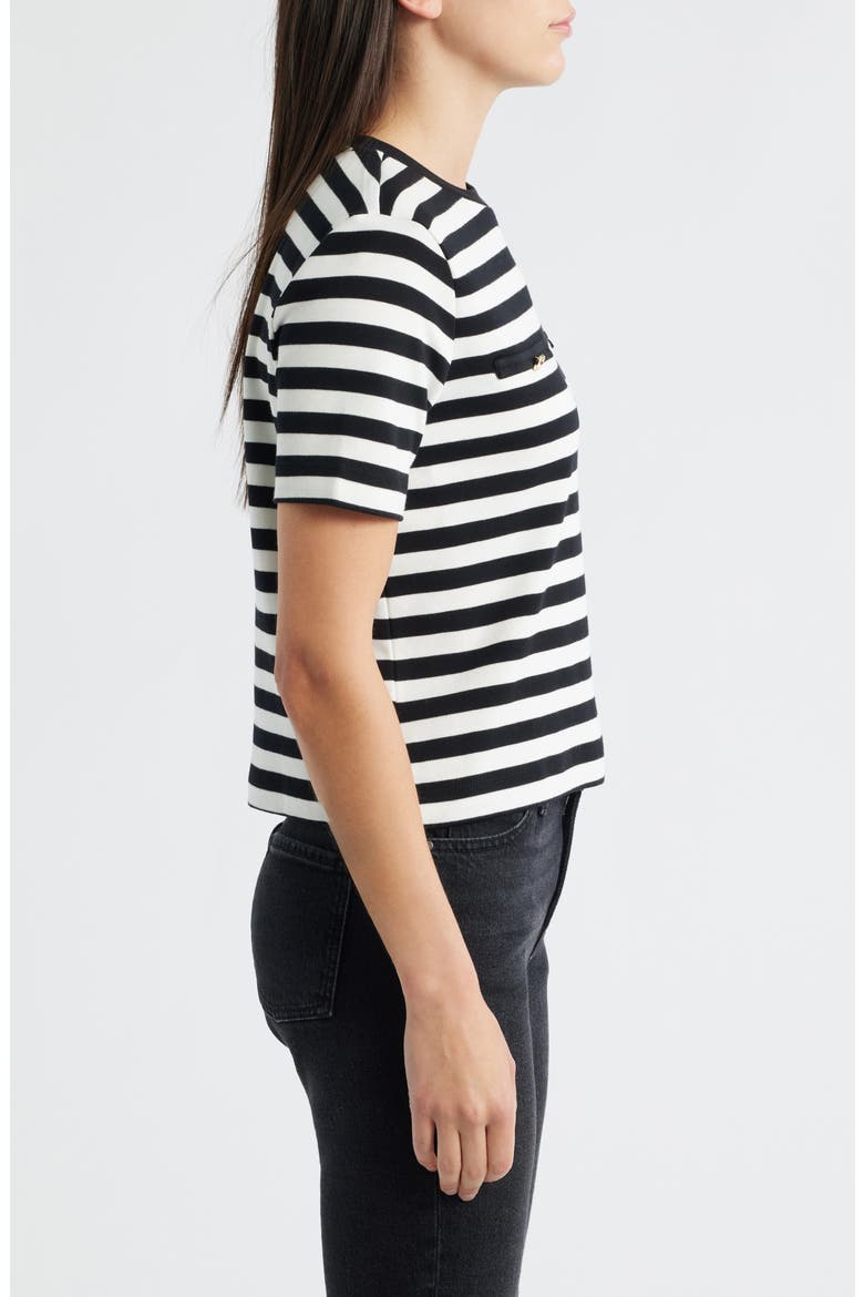 Stripe Cotton T-Shirt, Alternate, color, BLACK STRIPE