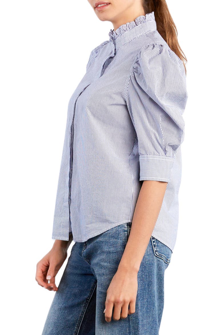 Super Puff Shirt, Alternate, color, SMOKE NAVY STRIPE