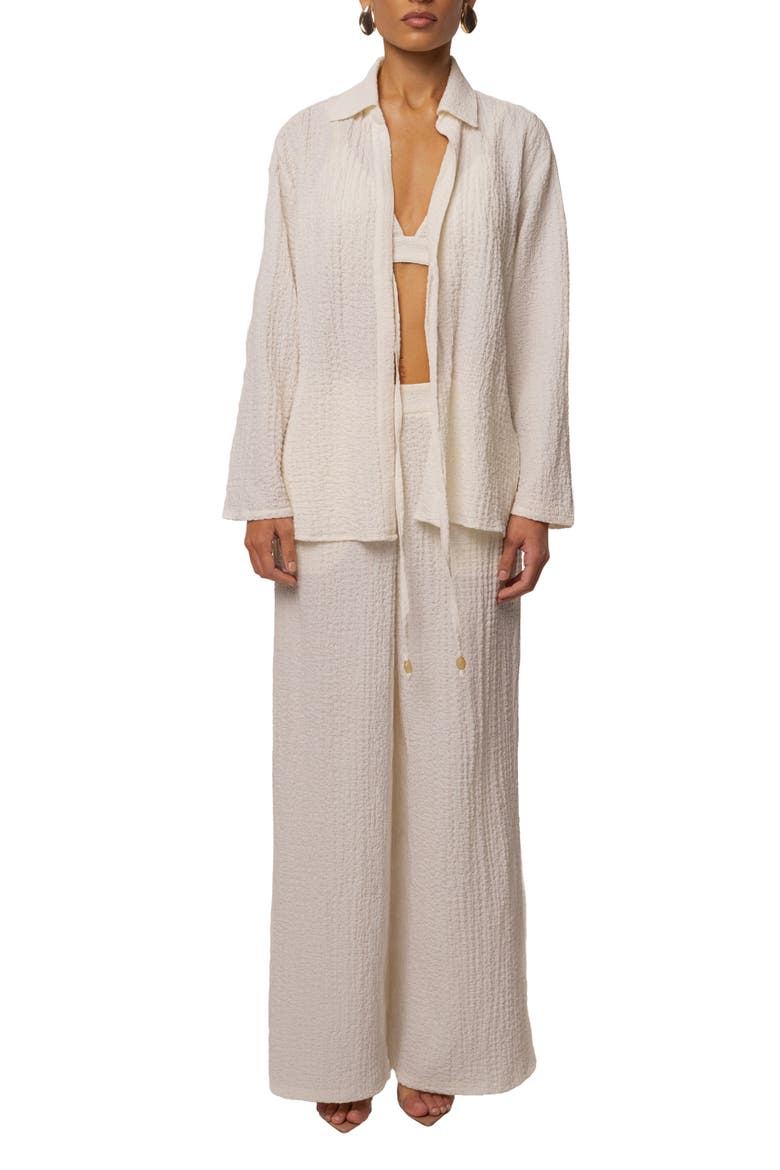 Unwind Textured Pants, Alternate, color, Ivory