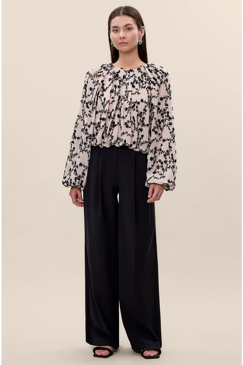 Marisol Bubble Top, Alternate, color, Antique White/Black