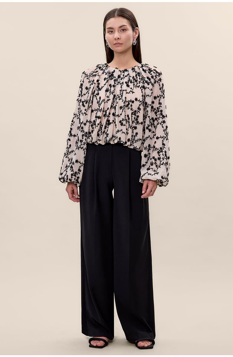 Rebecca Taylor Marisol Bubble Top, Alternate, color, Antique White/Black