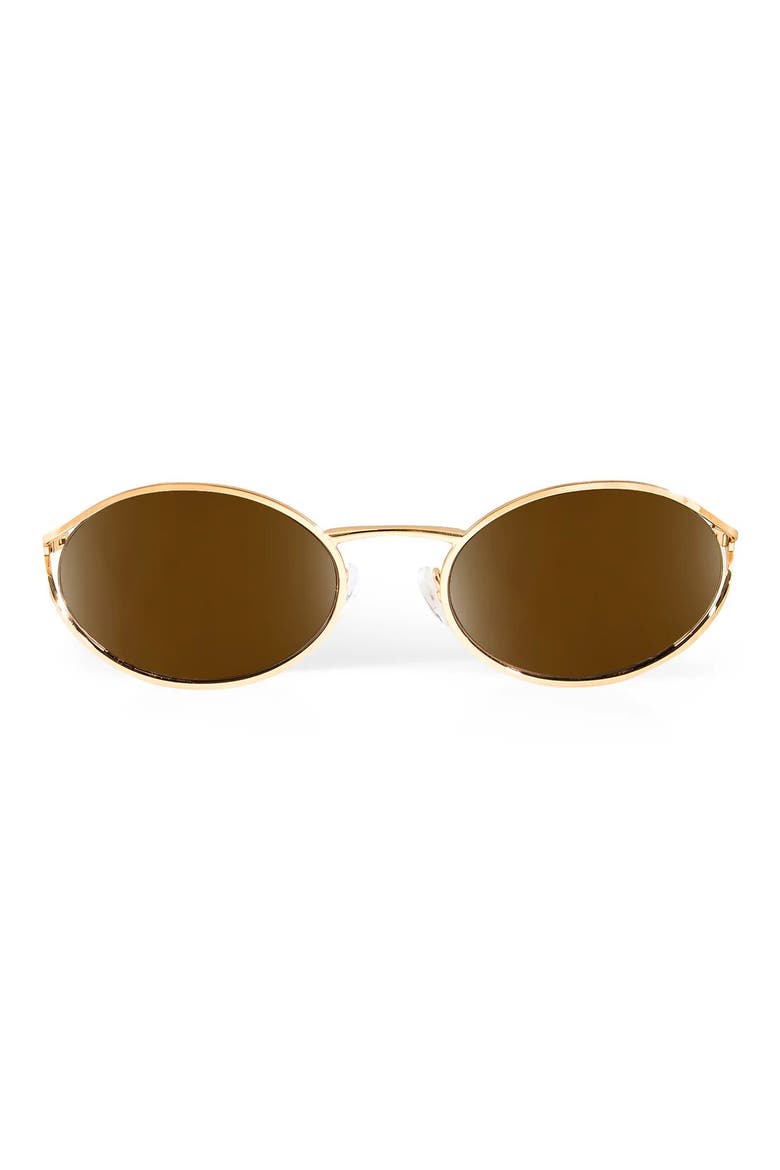 54mm Zozo Oval Sunglasses, Main, color, GOLD/ BROWN