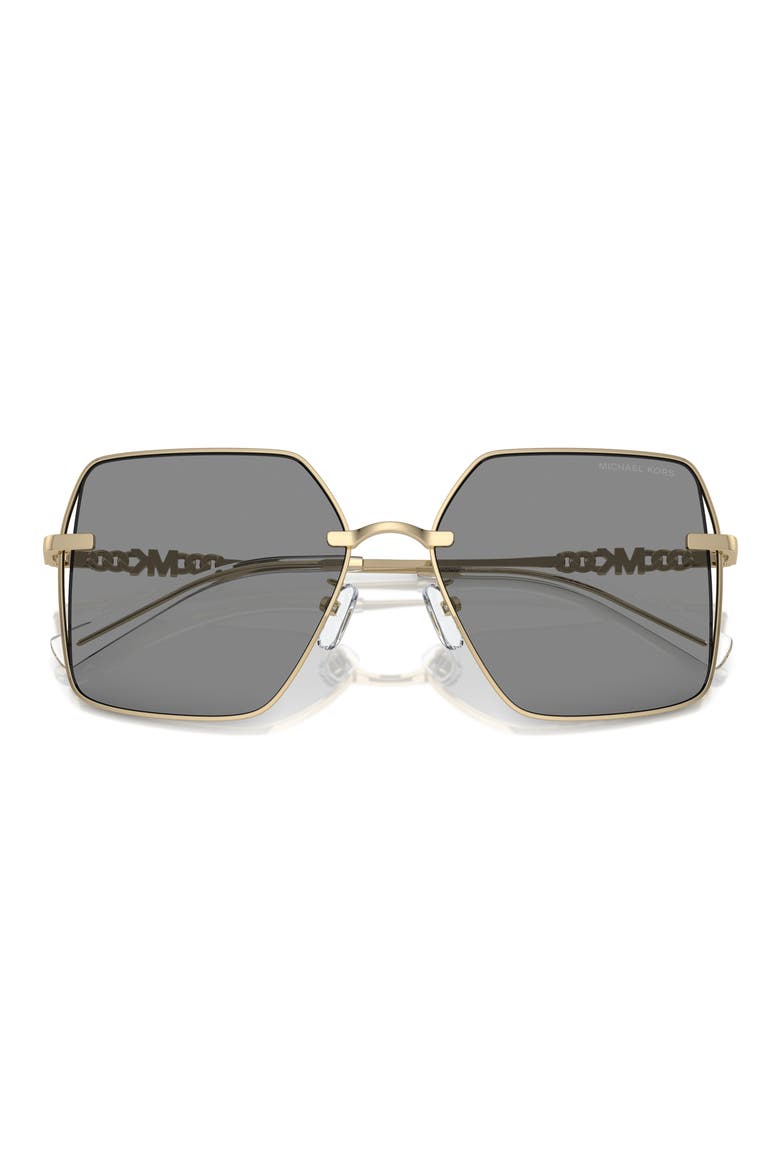 Sanya 58mm Square Sunglasses, Alternate, color, LIGHT GOLD SHINY / GREY SOLID