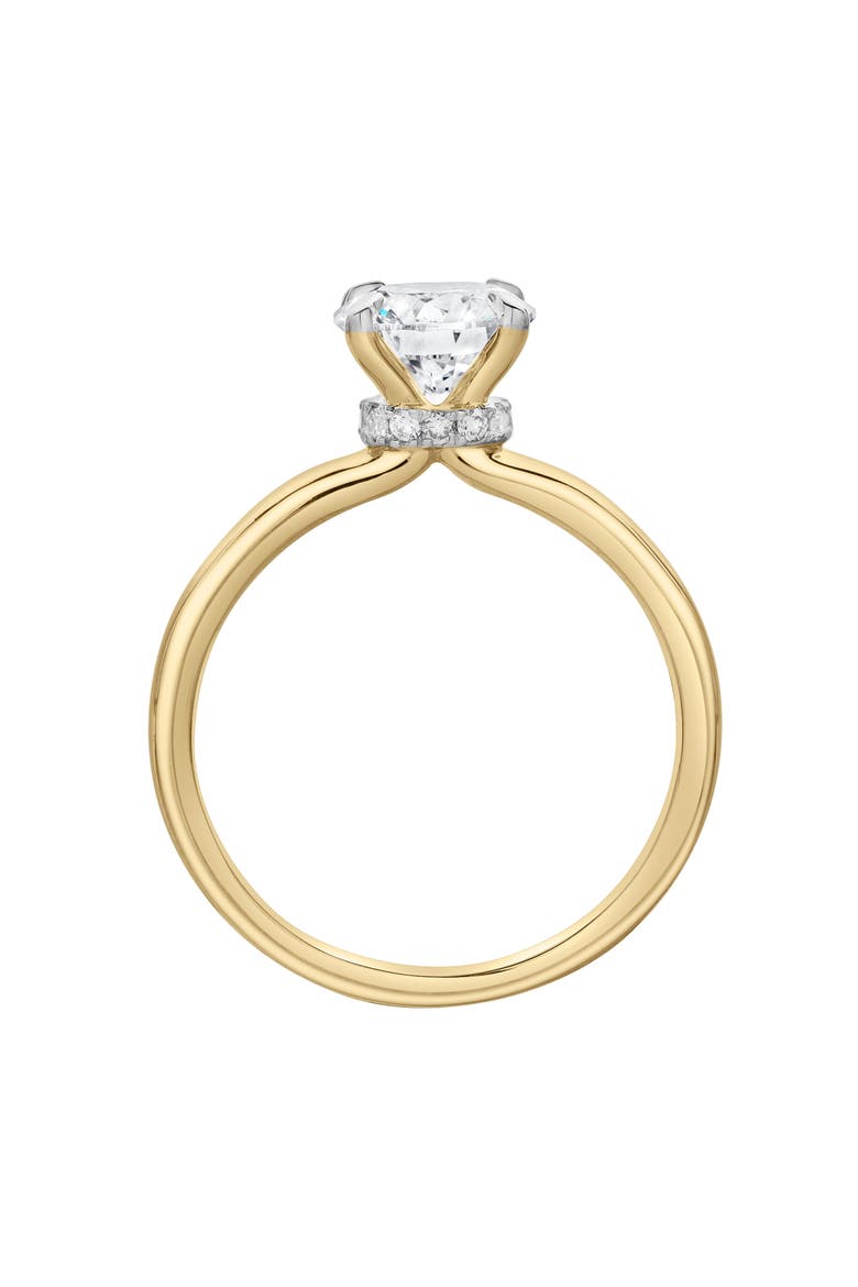 Lila 14K Gold Round Lab Grown Diamond Hidden Halo Ring - 1.5 Ct, Alternate, color, 14K Yellow Gold