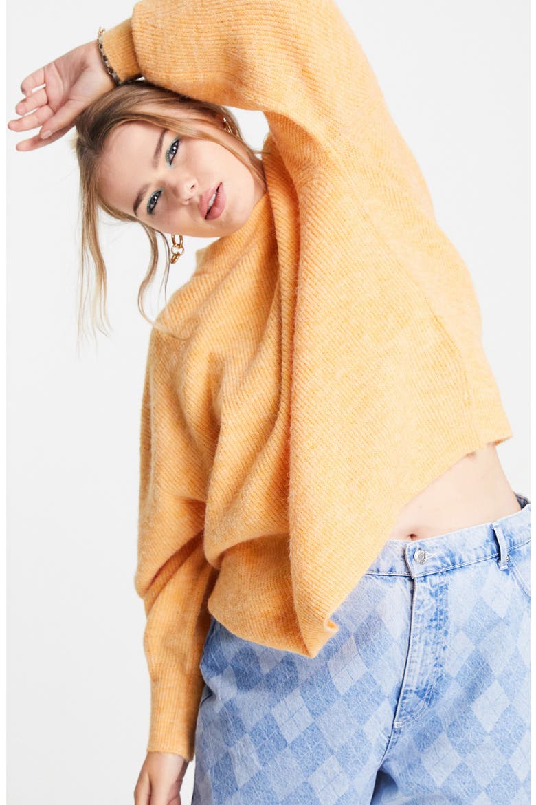 Curve Crewneck Sweater, Alternate, color, ORANGE