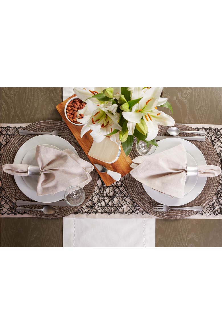 Variegated Round Woven Placemat Set/6, Alternate, color, Brown
