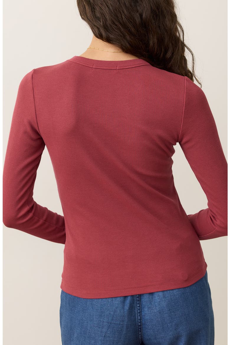 Lexi Sun-In Rib Long Sleeve T-Shirt, Alternate, color, RUBY