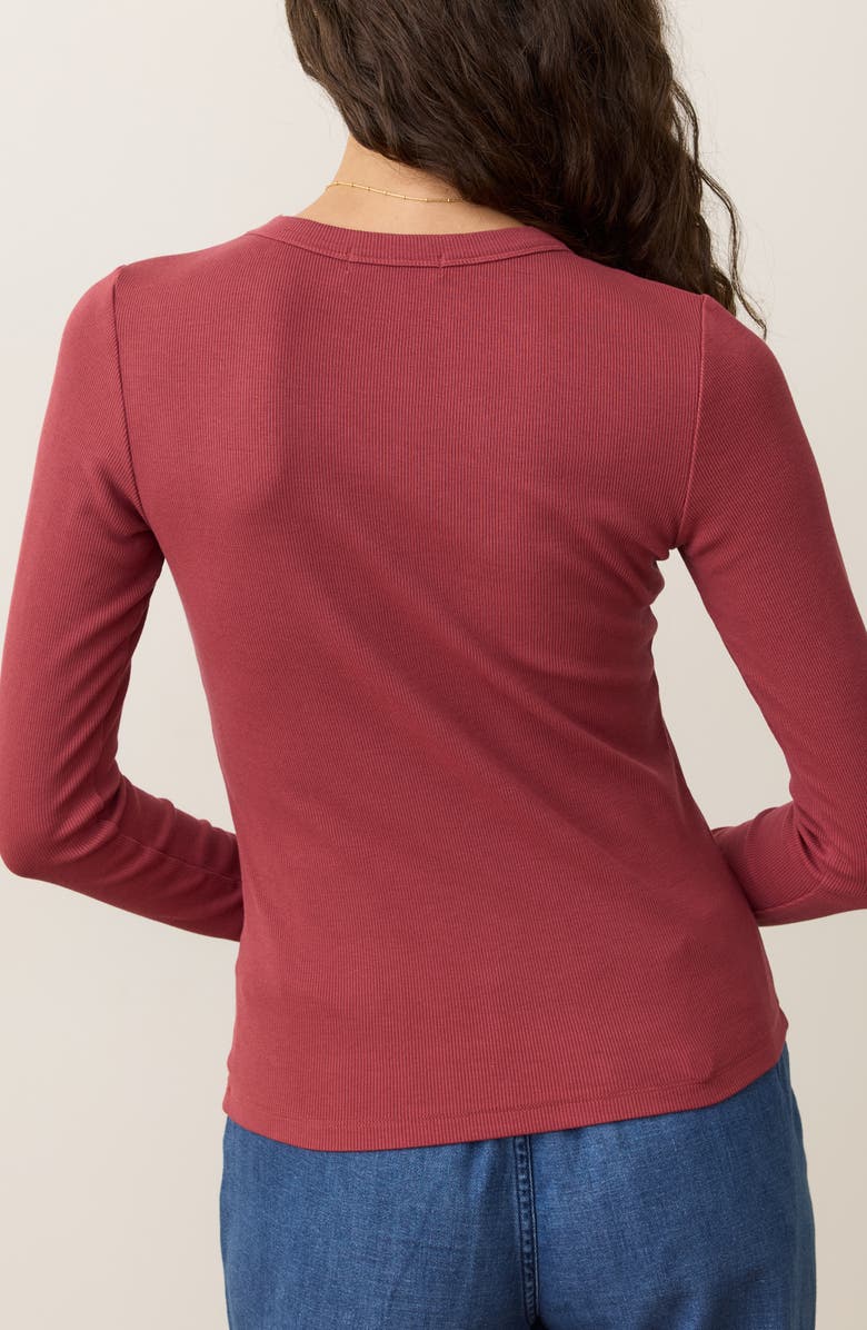 Marine Layer Lexi Sun-In Rib Long Sleeve T-Shirt, Alternate, color, Ruby