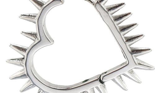 Rebl Heart Of Thorn Spiked Hoop Earrings In Silver