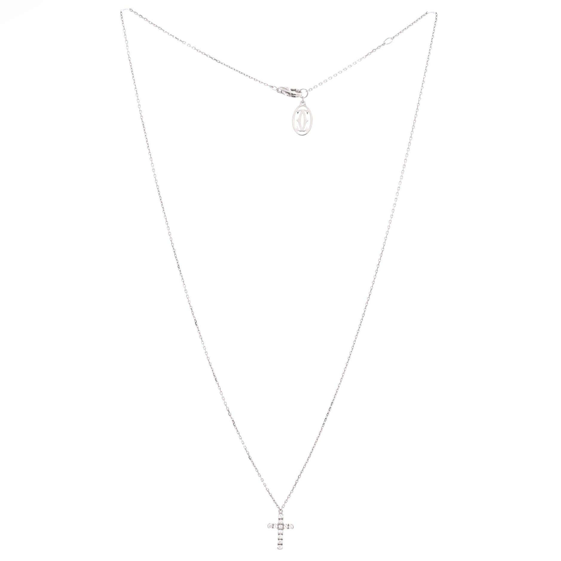 Cross Pendant Necklace 18K White Gold with Diamonds, Alternate, color, Metallic Gold