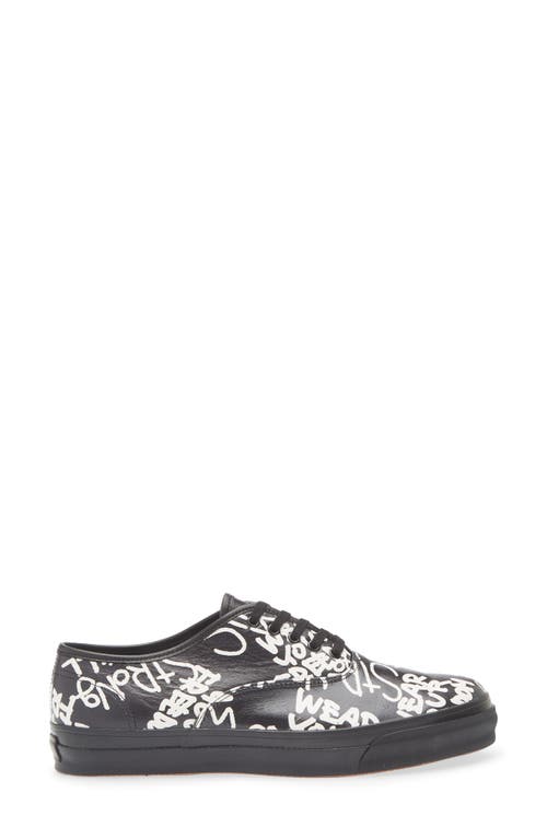 Comme Des Garçons Graphic Leather Sneaker In Multi