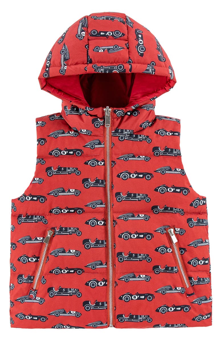 CALONIE Kids' Dylan Reversible Down Hooded Puffer Vest, Main, color, Red
