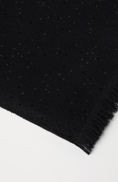 Brunello Cucinelli Cashmere And Silk Diamond Yarn Scarf In Black