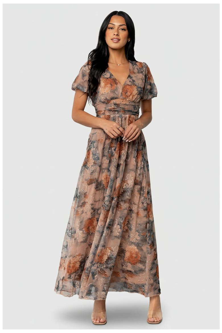 Ardley Maxi Dress, Main, color, Copper + Slate Floral