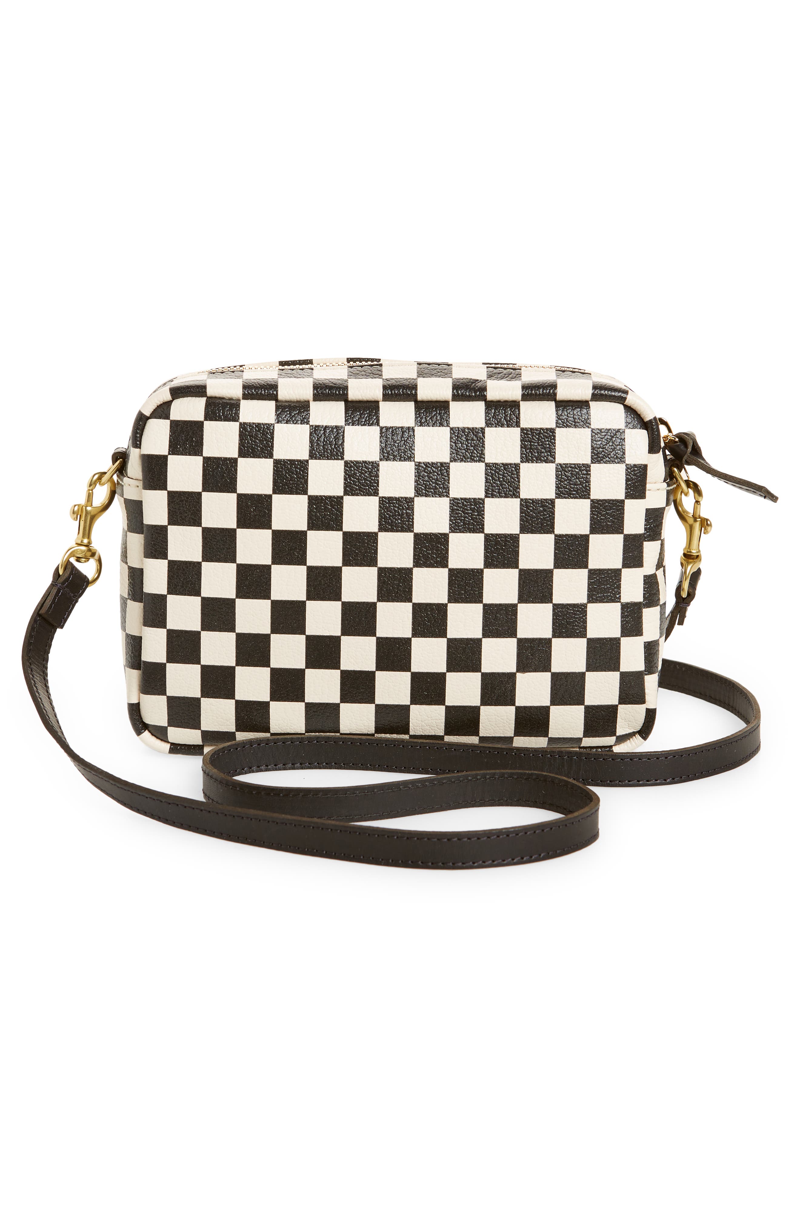 Clare V. Midi Sac Checkerboard Leather Crossbody Bag, Alternate, color, 