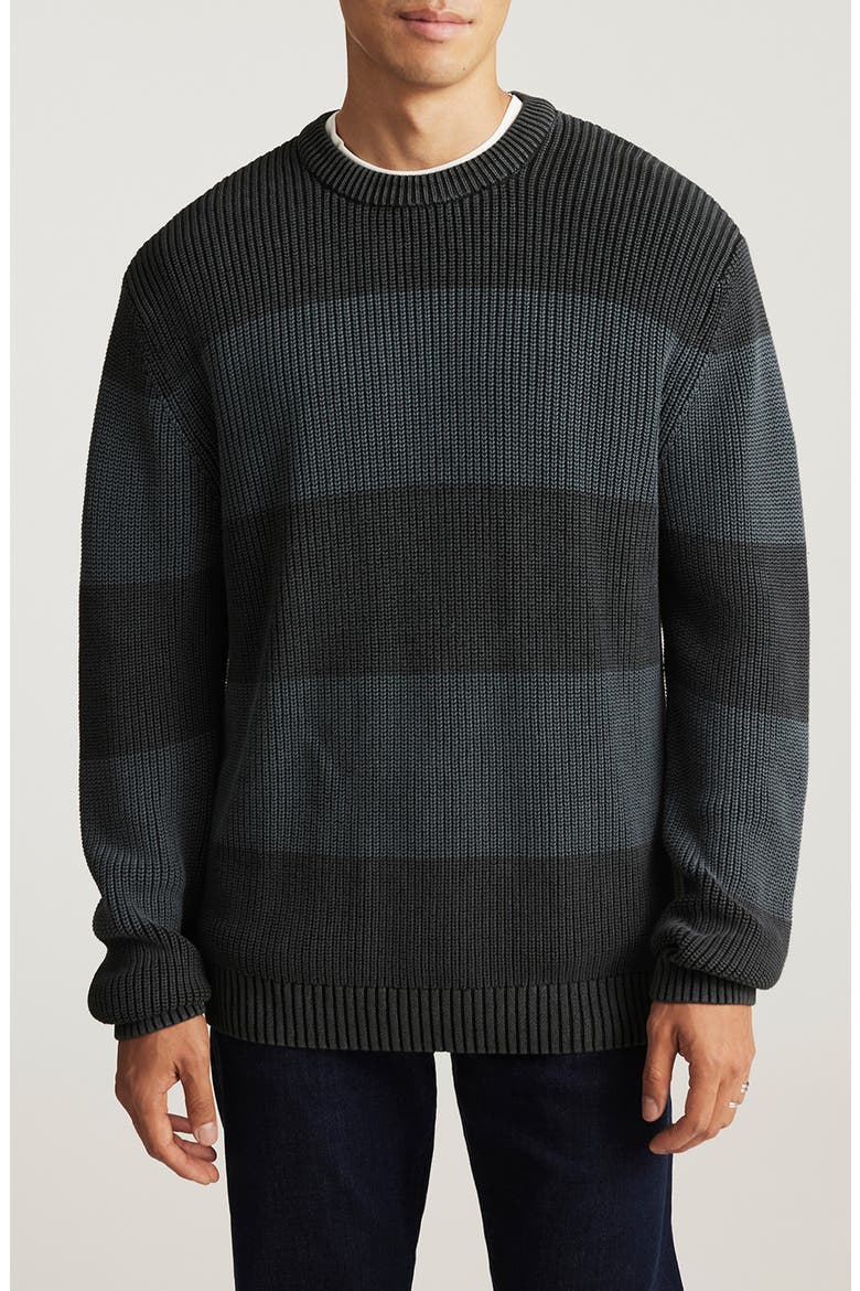 Raven Colorblock Cotton Sweater, Main, color, RAVEN