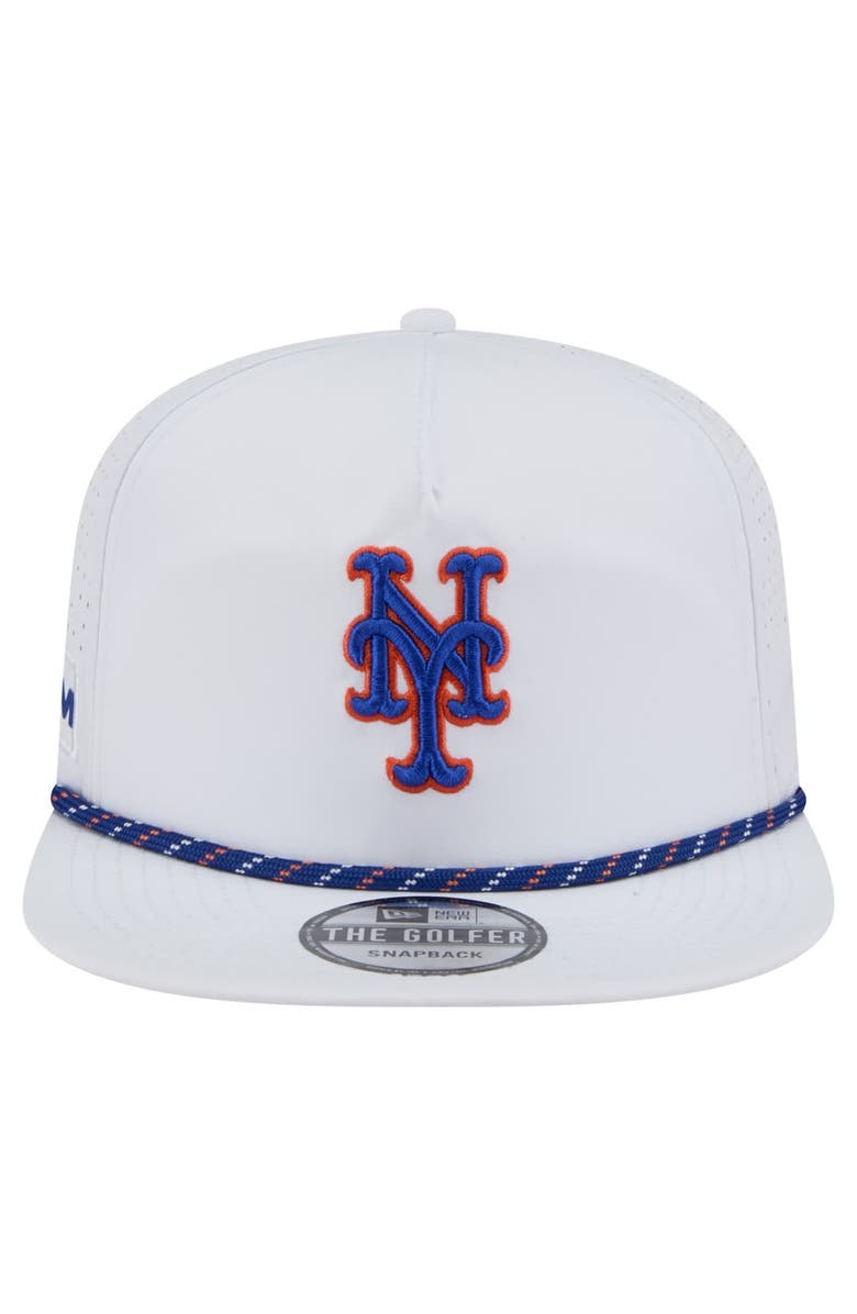 New Era Men's New Era White New York Mets Perforated Golfer Snapback Hat, Alternate, color, 
