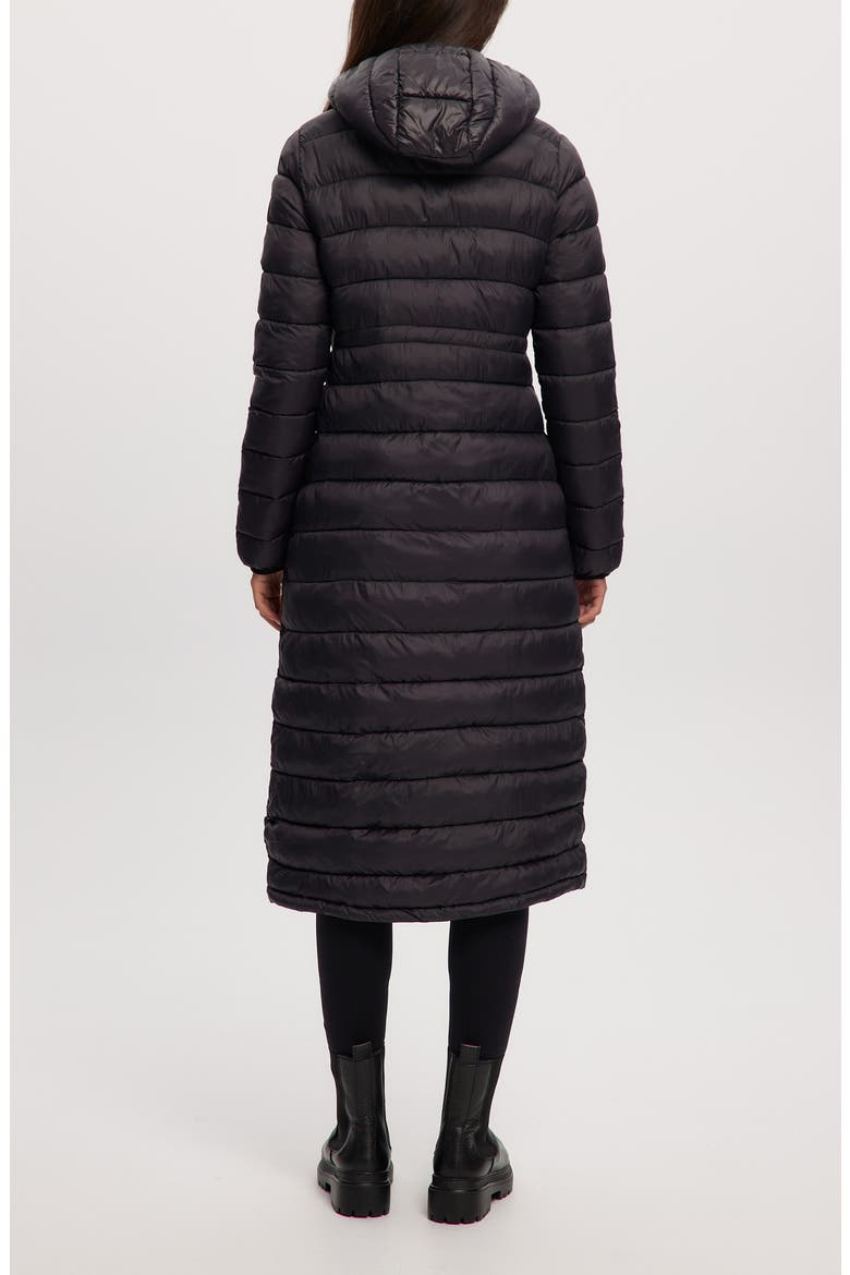 Ivy Lightweight Long Puffer Coat, Alternate, color, BLACK