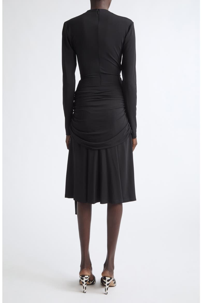 Long Sleeve Wrap Dress, Alternate, color, NERO