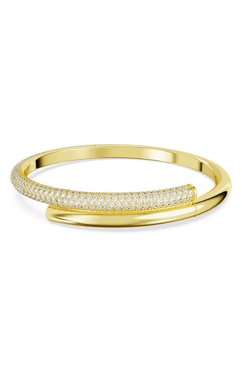 Swarovski Pave Crossover Bangle Bracelet In Gold