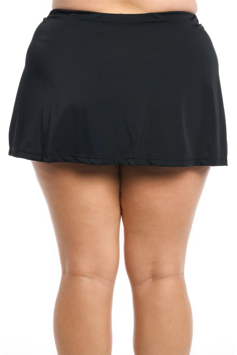 Solid Tummy Control Swim Skirt, Alternate, color, BLACK