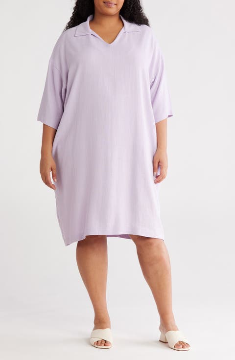 Johnny Collar Shift Dress (Plus)