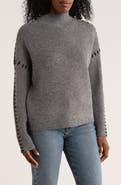 Elodie Contrast Stitch Mock Neck Sweater