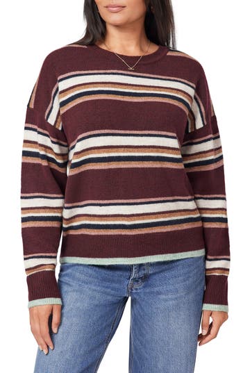 Scotch & Soda Crewneck Pullover Sweater In Burgundy