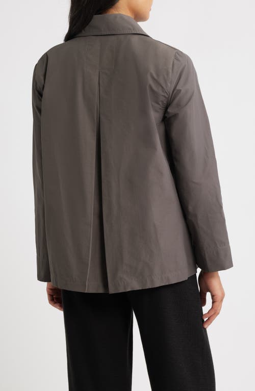 Eileen Fisher Organic Cotton Blend Crop Trench Coat In Gray