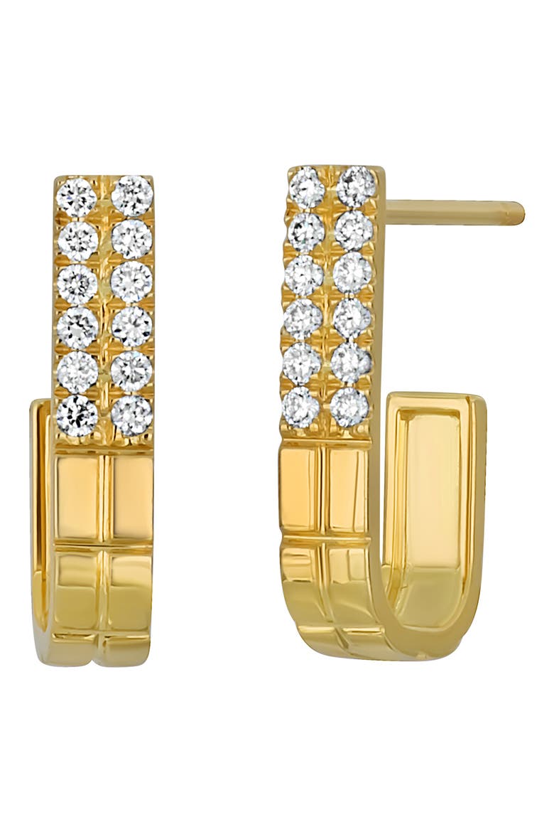 Cleo Diamond Hoop Earrings - 0.21ct. (Nordstrom Exclusive), Main, color, 18K YELLOW GOLD