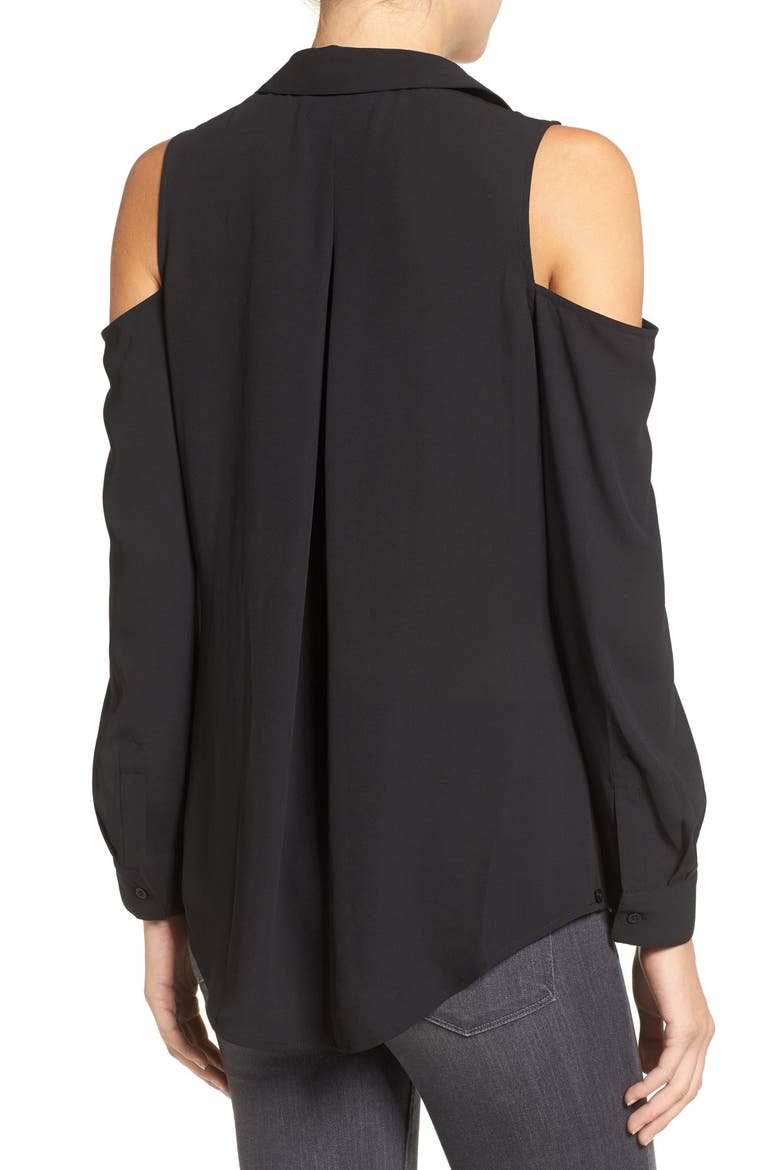 Convertible Cold Shoulder Top, Alternate, color, BLACK
