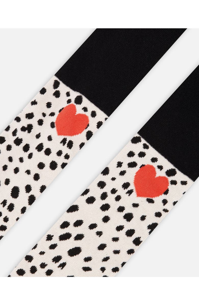 Deux par Deux Knit Tights with Dalmatian, Alternate, color, Black