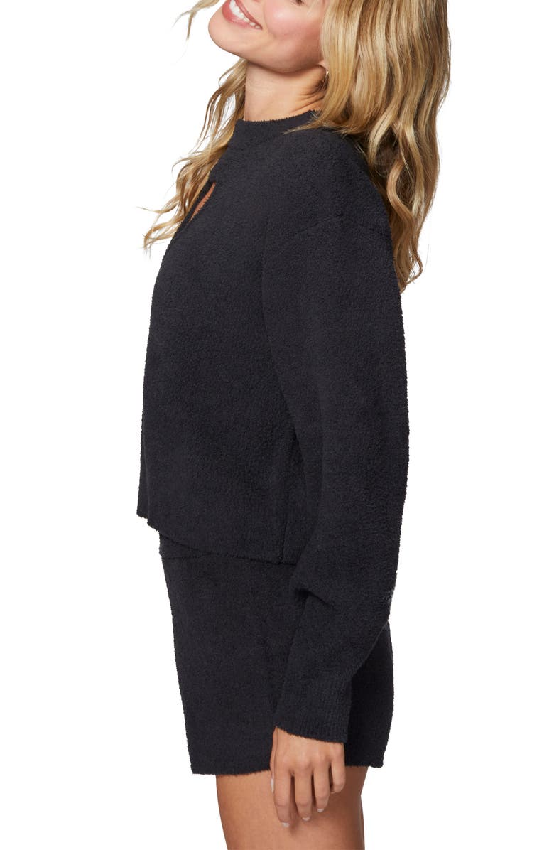 Florence by Mills Cloud Heart Cutout Bouclé Sweater, Alternate, color, Black