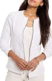 NIC+ZOE Mix Zip Front Knit Jacket