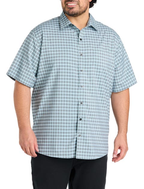 Big & Tall Plaid Microfiber Sport Shirt V2