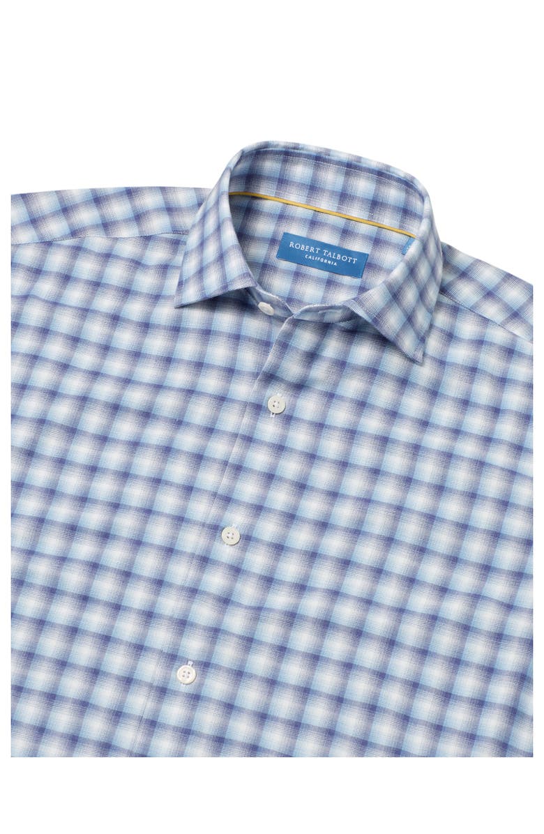Robert Talbott Reynolds Ultra Light Weight Brushed Ombre Plaid Shirt, Alternate, color, Blue Multi