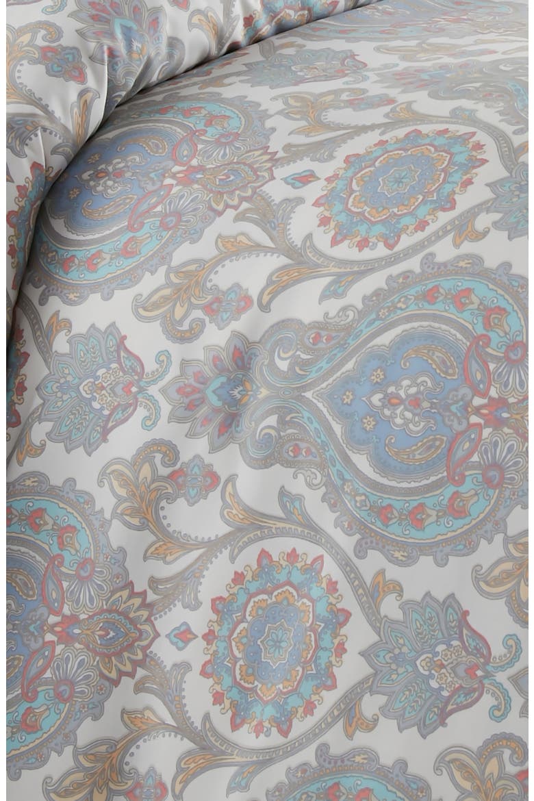 Boho Paisley Duvet Cover Set, Alternate, color, BOHO PAISLEY AQUA