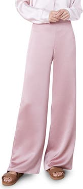 Vince High Waist Satin Wide Leg Pants