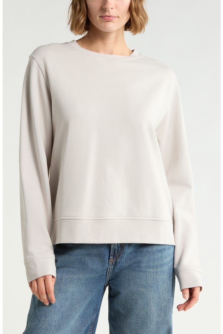 Crewneck Cotton Sweatshirt, Main, color, SALT GLASS