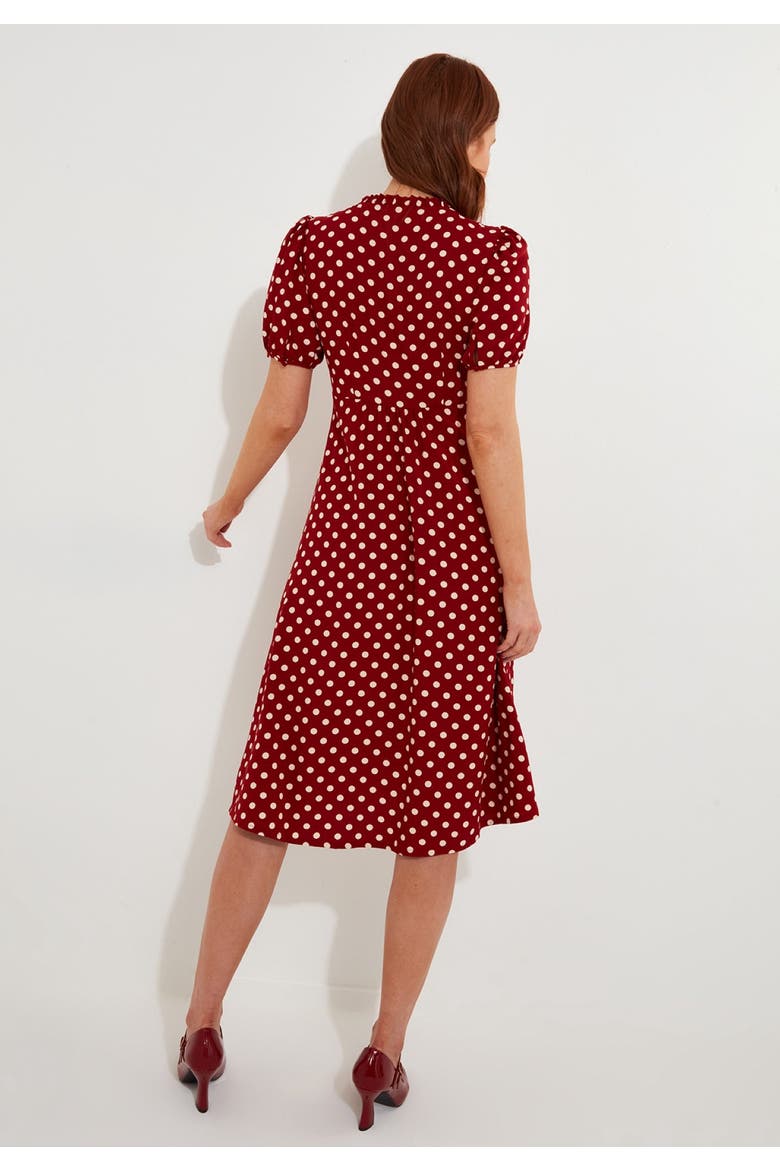 Retro Button Front Knee Length Dress, Alternate, color, RETRO DOT