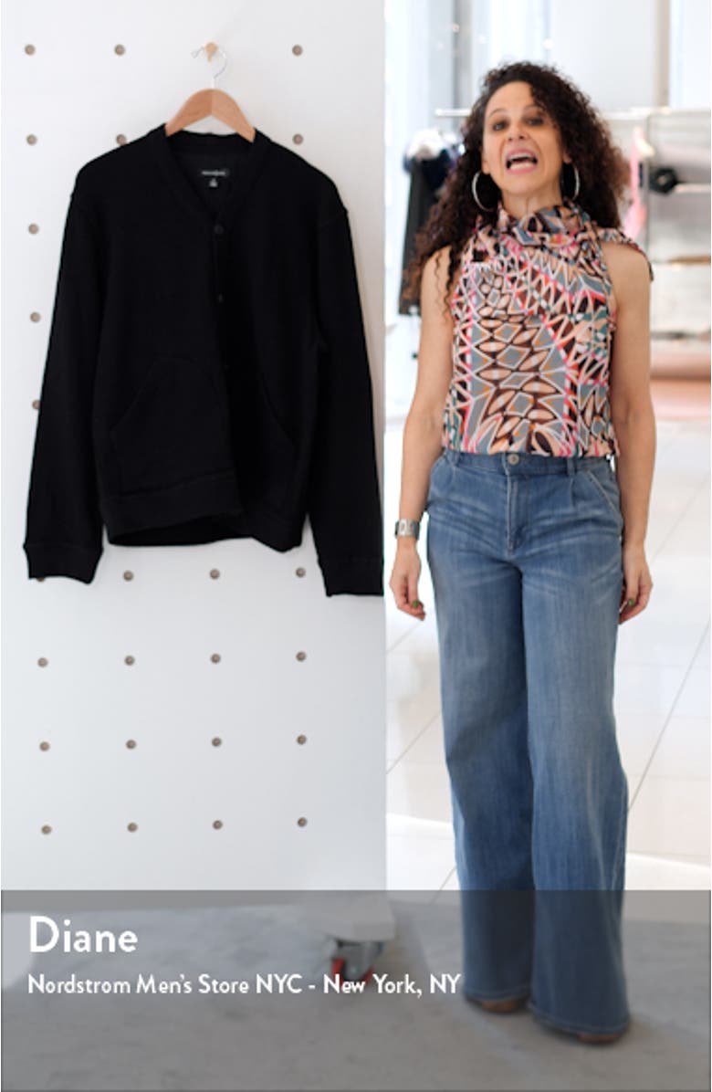 Men's Stretch Cotton Fleece Cardigan, sales video thumbnail