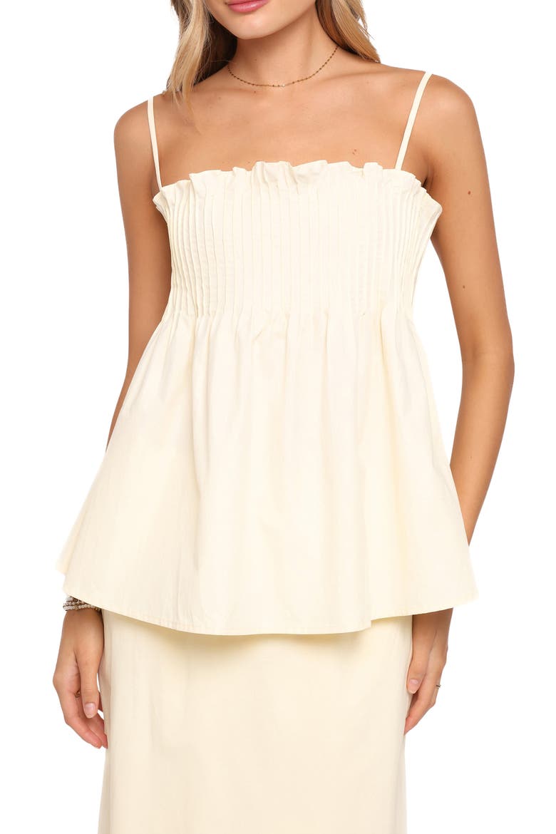 Carson Pintuck Sleeveless Top, Main, color, BUTTER YELLOW